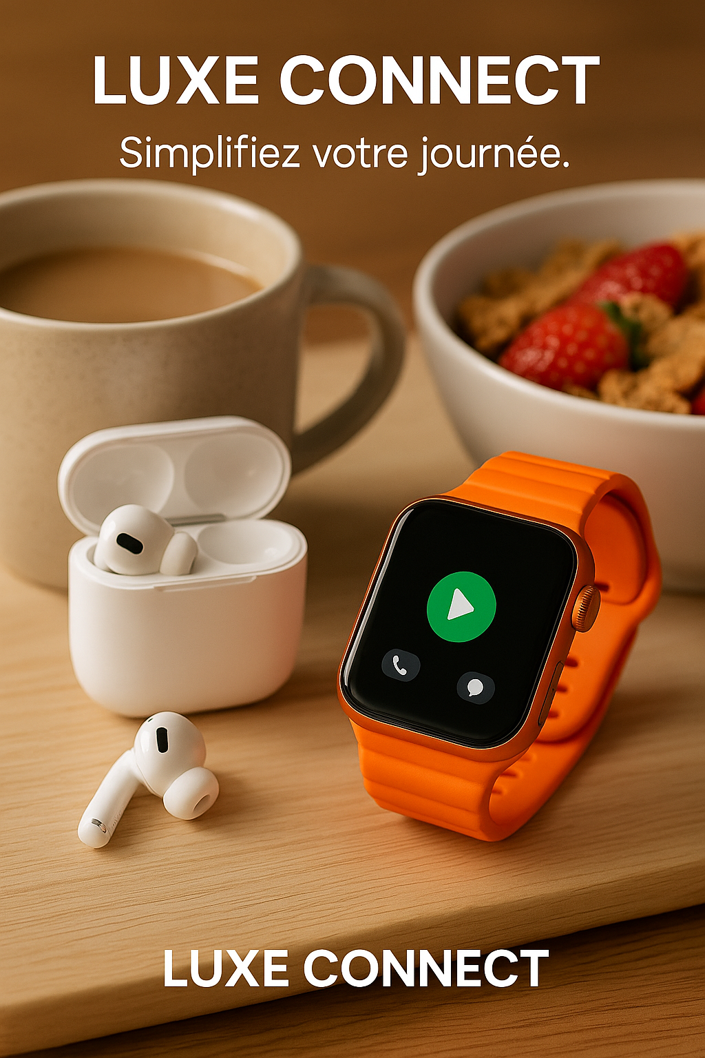 Luxe Connect™ – Montre Intelligente Série 10 + Écouteurs Sans Fil ✨ Le combo le plus vendu en Côte d’Ivoire – Paiement à la livraison